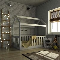 Кровать-домик без ящика белый Мебель для детской