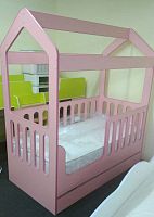 Кровать-домик с ящиком розовый Мебель для детской