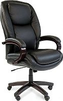 Кресло руководителя CHAIRMAN 408 натуральная черная кожа +PU / дерево Кресла для руководителей