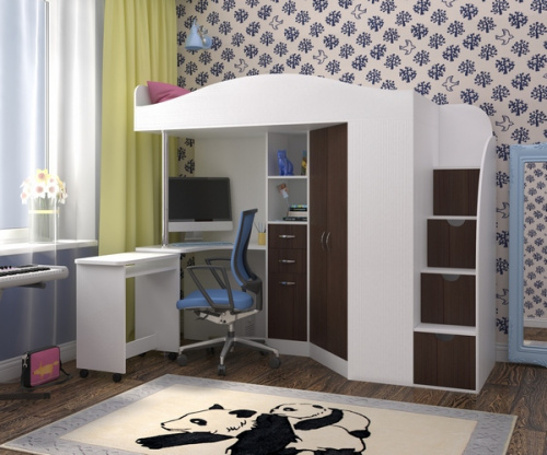 Юниор-4 Кровать-чердак Мебель для детской
