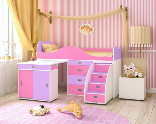 Малыш-люкс Кровать-чердак Мебель для детской