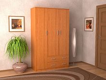 Шкаф комбинированный 3-х створчатый "Этюд-2" Ольха горская Шкафы 3-х дверные