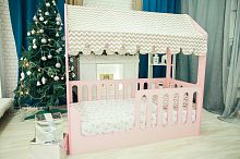 Кровать-домик без ящика розовый Мебель для детской